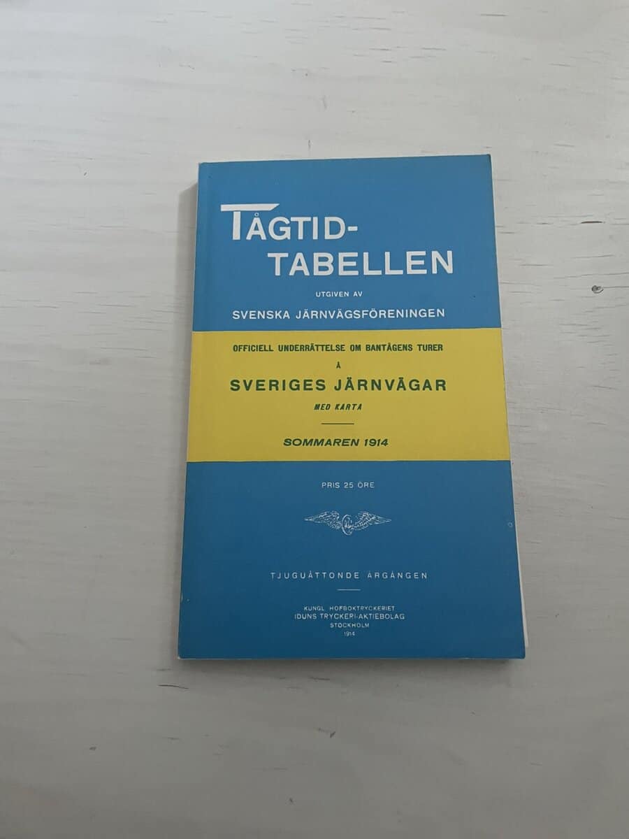 Tågtidtabellen sommaren 1914