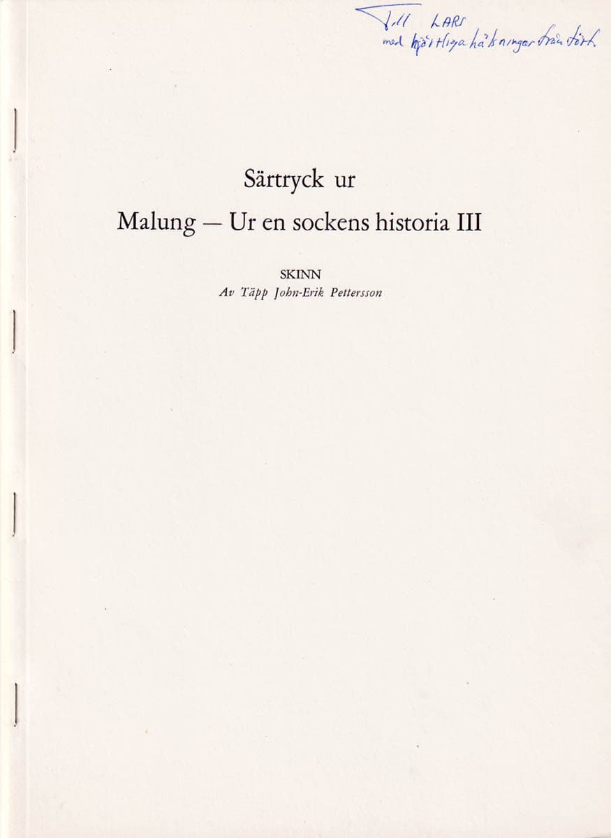 Täpp John-Erik Pettersson : Skinn