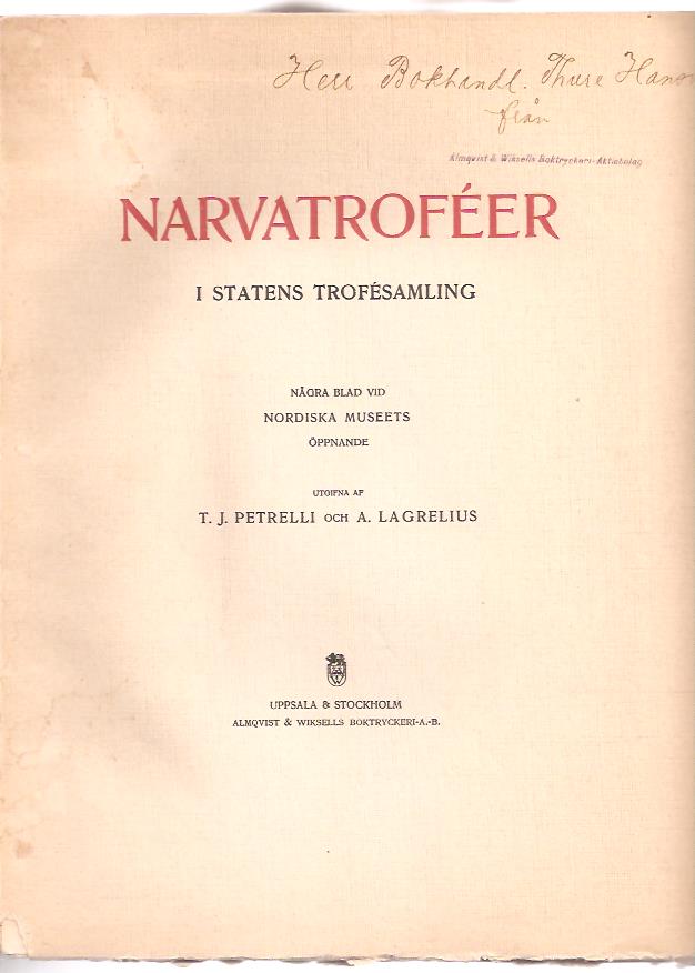 Teodor Johannes. Petrelli : Narvatroféer i Statens trofésamling
