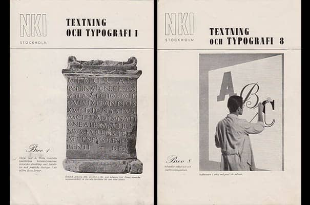 Textning och typografi. Brev 1-8