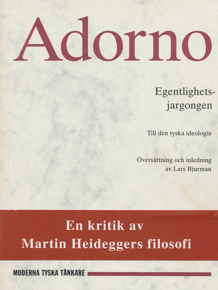 Theodor W. Adorno : Egentlighetsjargongen