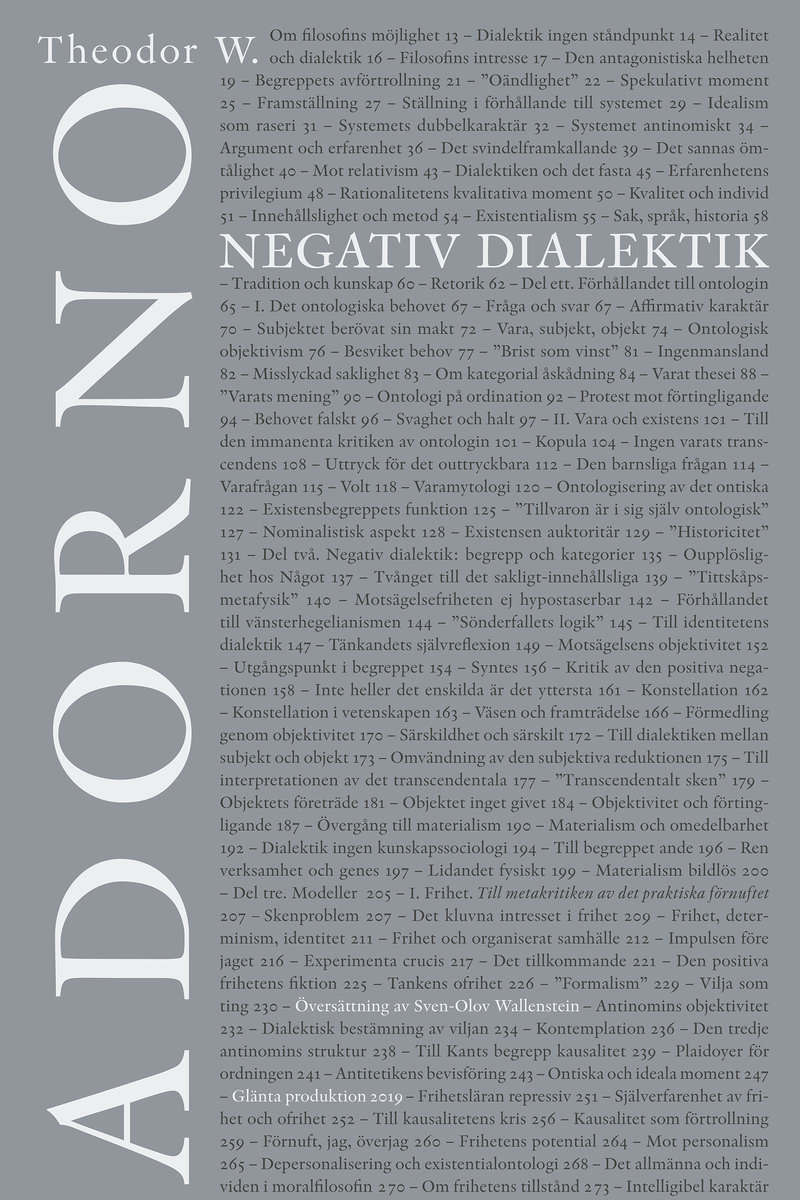 Theodor W. Adorno : Negativ dialektik