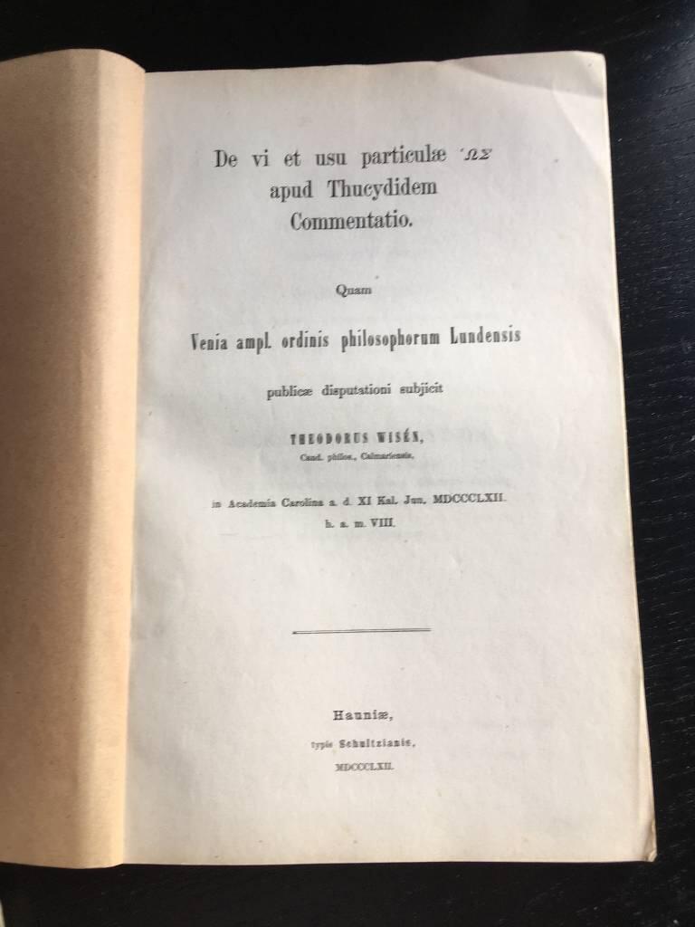 Theodorus Wisén : Thucydidem Commentation