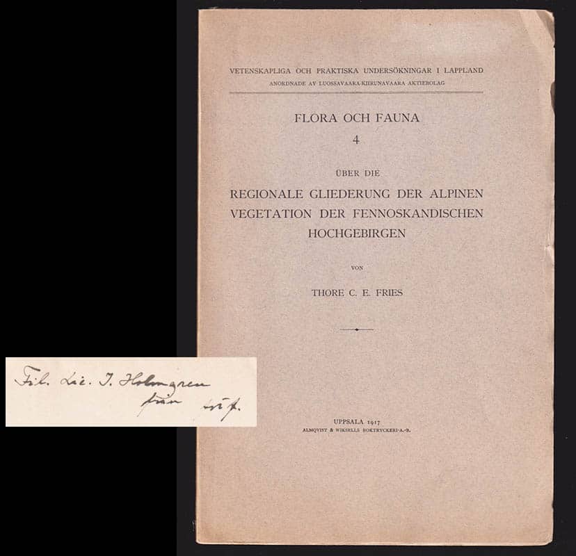 Thore C. E. Fries : Über die regionale Gliederung der alpinen Vegetation der fennoskandischen Hochgebirgen