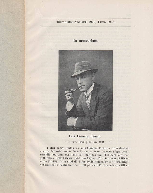 Thore G. Halle : Erik Leonard Ekman. 14 dec. 1883, 15 jan. 1931. In memoriam