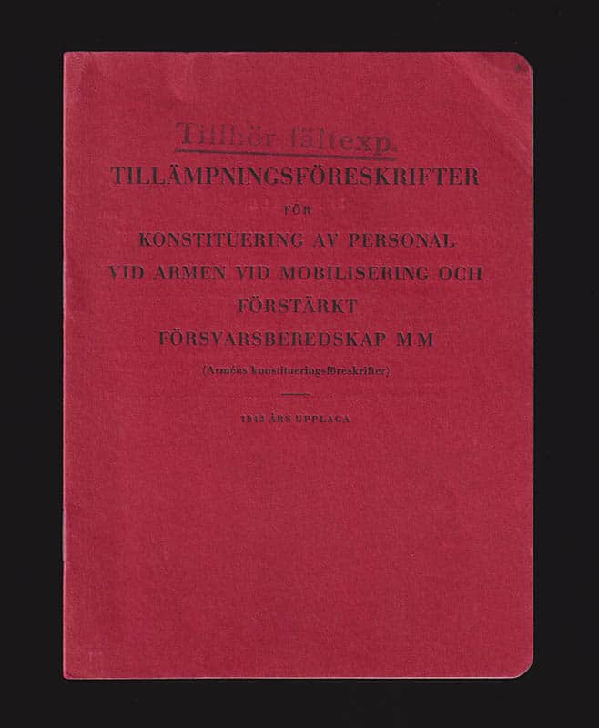 Tillämpningsföreskrifter för konstituering av personal vid armén vid mobilisering och förstärkt försvarsberedskap m m (Arméns konstitueringsföreskrifter)