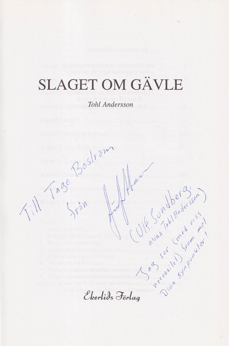 Tohl Andersson : Slaget om Gävle