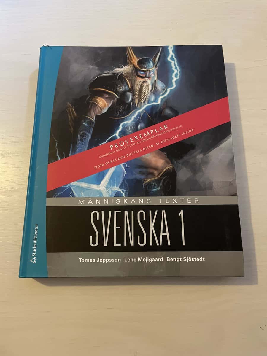 Jeppsson, Tomas, Mejlgaard, Lene, Sjöstedt, Bengt : Människans texter - Svenska 1 - Provexemplar