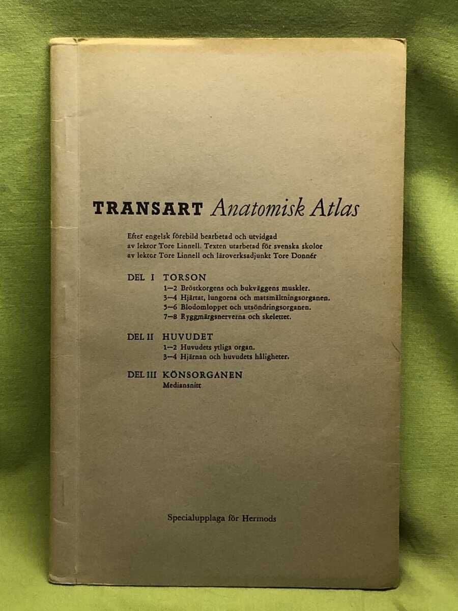 Tore Donnér Tore Linell : Transart Anatomisk Atlas
