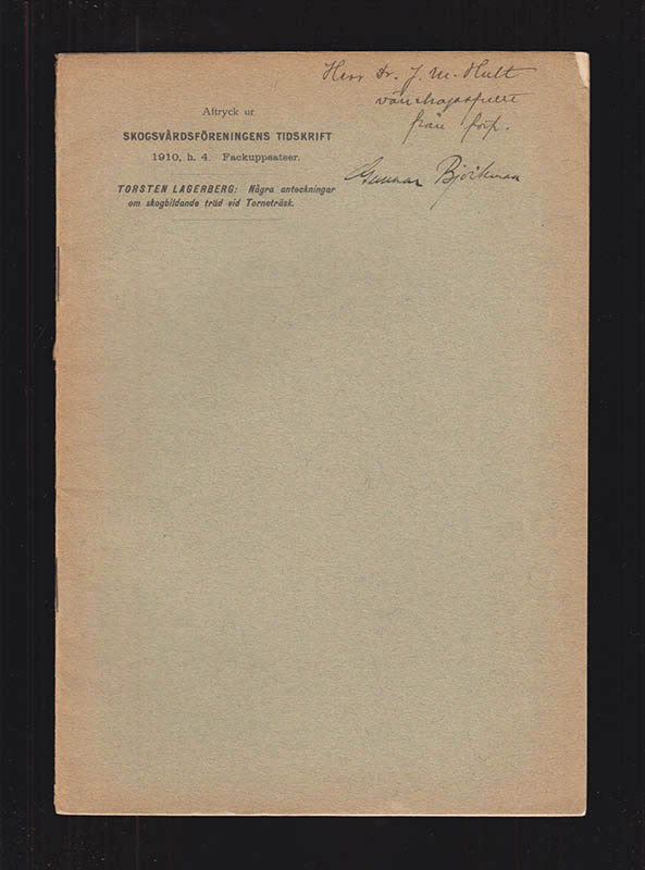 Torsten Lagerberg : Några anteckningar om skogbildande träd vid Torneträsk