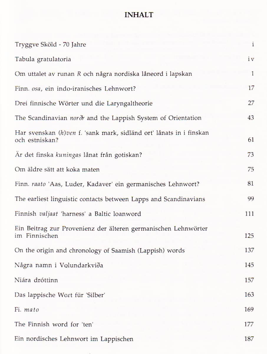 Tryggve Sköld : Wortstudien