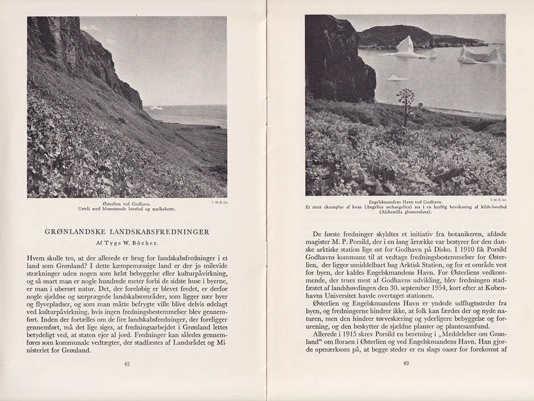 Tyge W. Böcher : Grønlandske landskabsfredninger