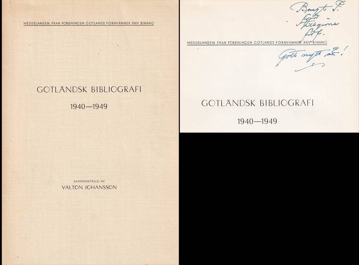Valton Johansson : Gotländsk bibliografi 1940-1949