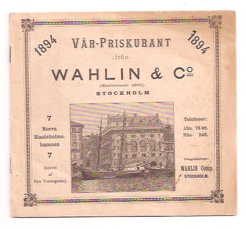 Vår-priskurant från Wahlin & co