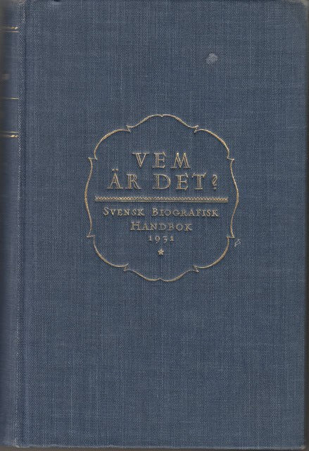 VEM ÄR DET 1931., Svensk biografisk handbok.