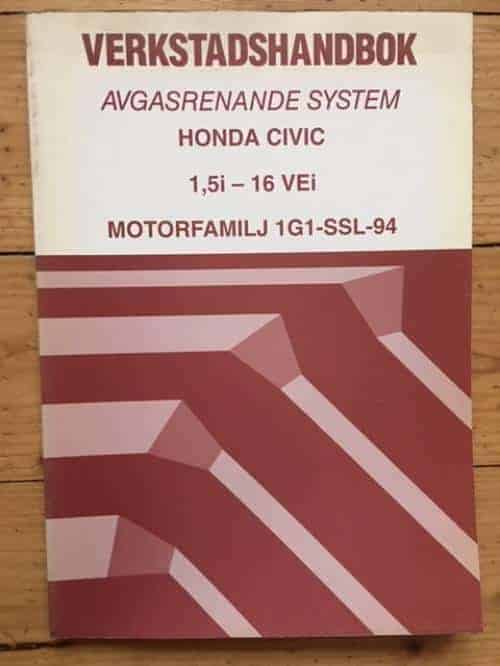 Verkstadshandbok avgasrenande system Honda Civic 1,5i - 16 VEi 1994