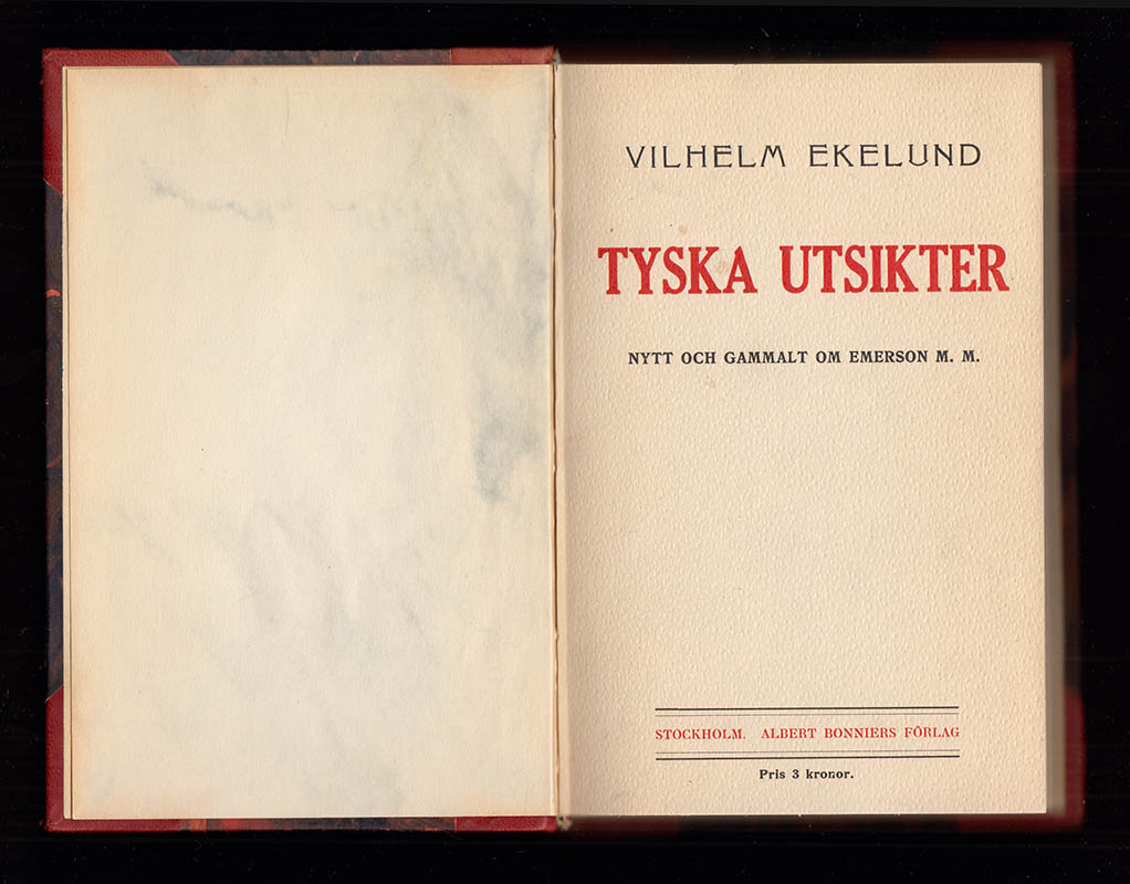 Vilhelm Ekelund : Tyska utsikter