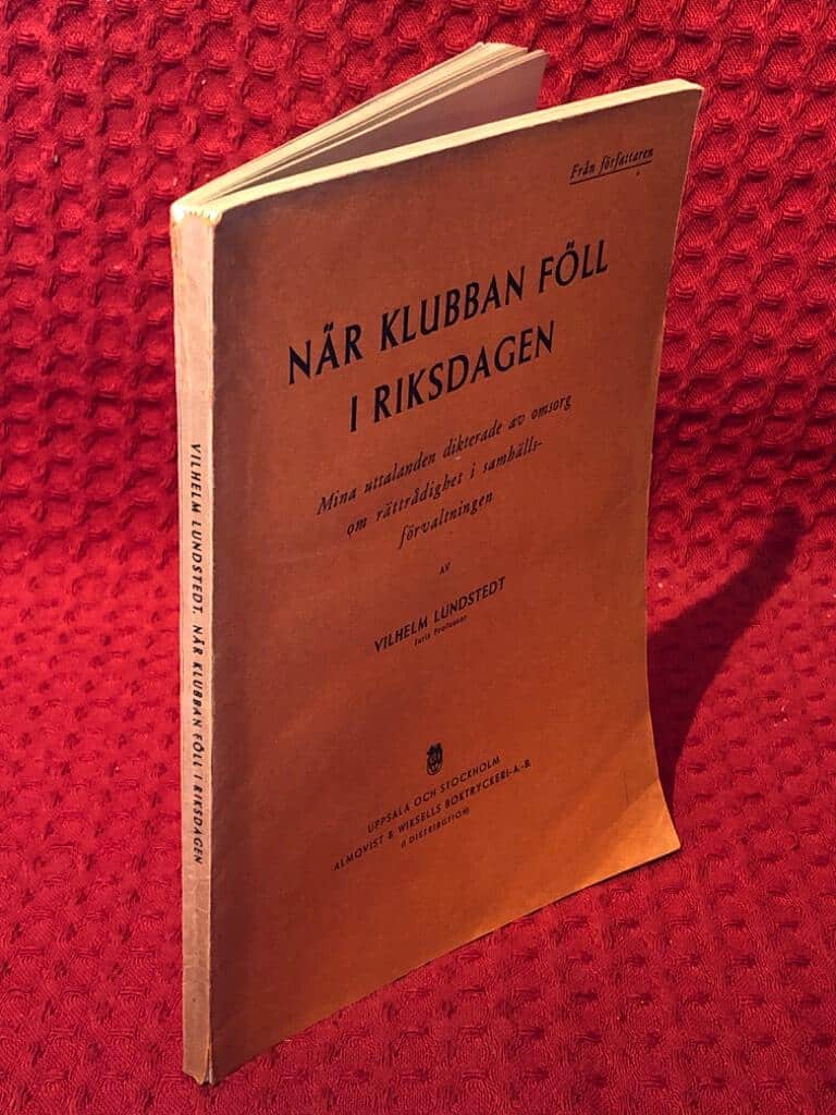 Vilhelm Lundstedt : När klubban föll i riksdagen
