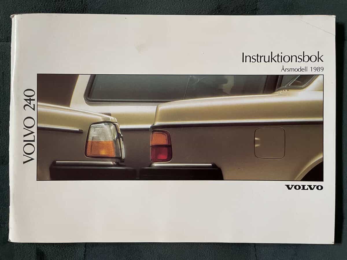 Volvo 240 Instruktionsbok 1989