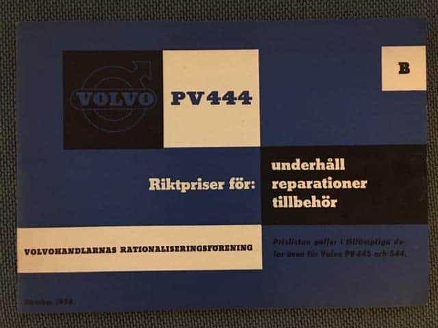Volvo PV 444 Riktpriser för