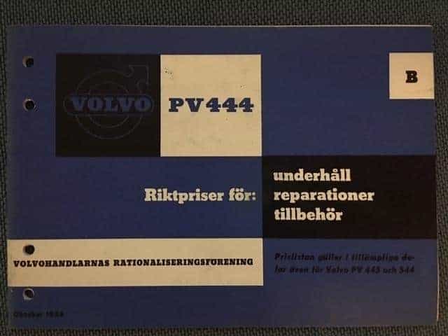 Volvo PV 444 Riktpriser för