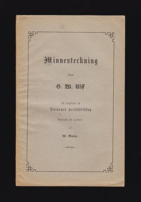 W. Rudin : Minnesteckning öfver H. W. Ulff