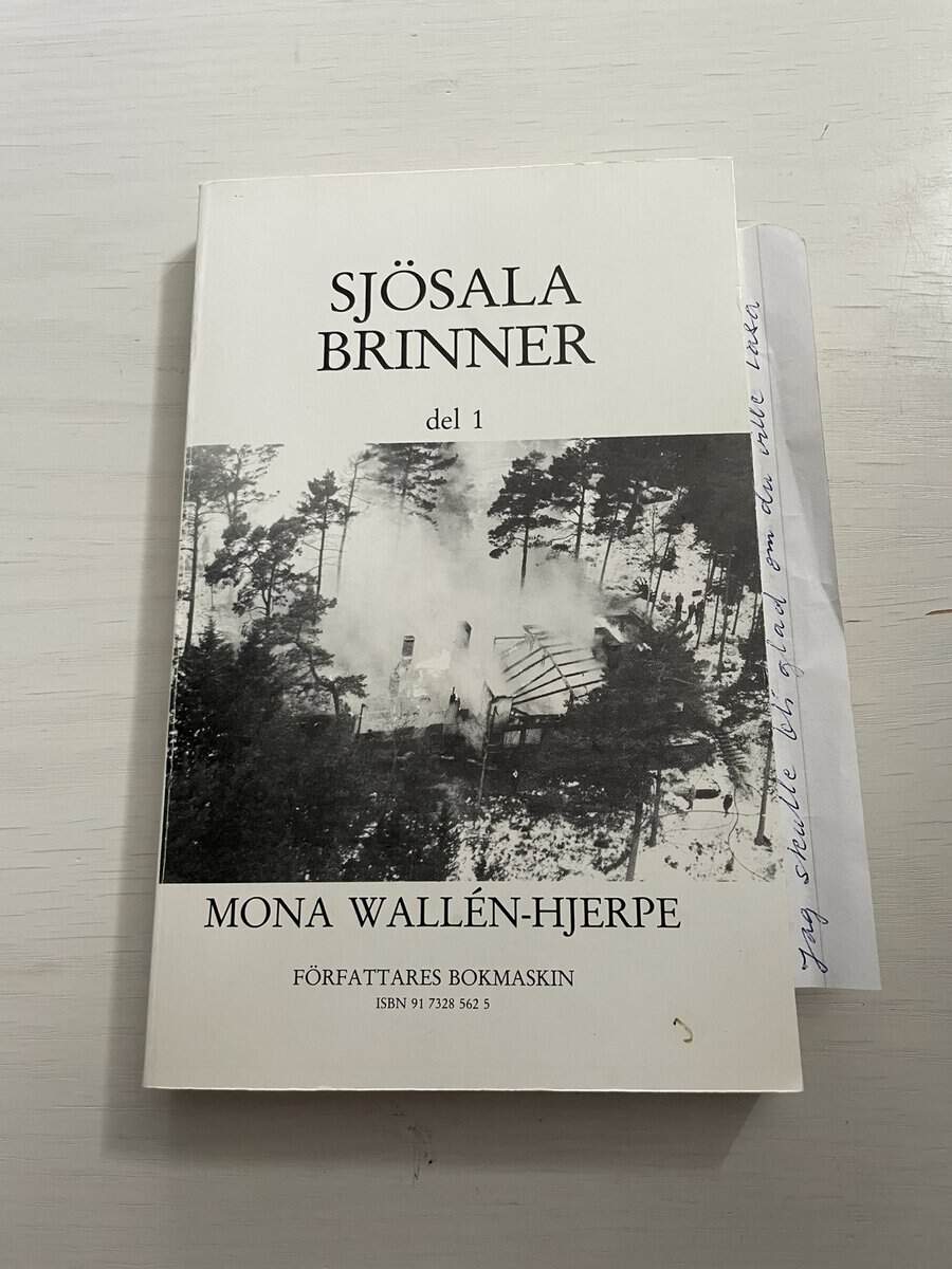 Wallén-Hjerpe : Sjösala brinner - Med brev och dedikation från författaren till Georg Svensson
