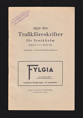 1932 års Trafikföreskrifter för Stockholm