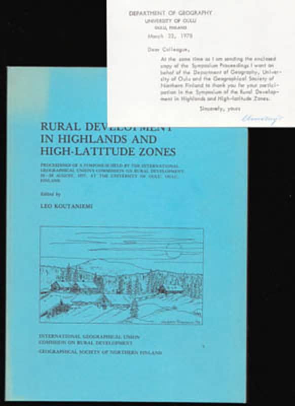 Leo Koutaniemi : Rural Development in Highlands and High-latitude Zones