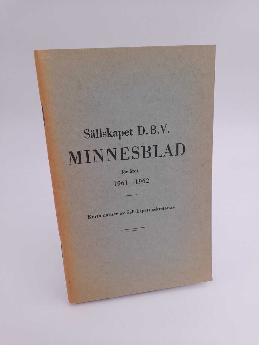 Sällskapet DBV minnesblad : 1961-62