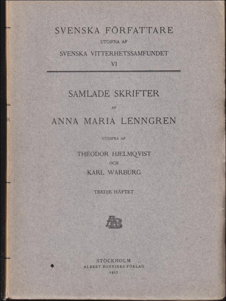 Anna Maria Lenngren : Samlade skrifter