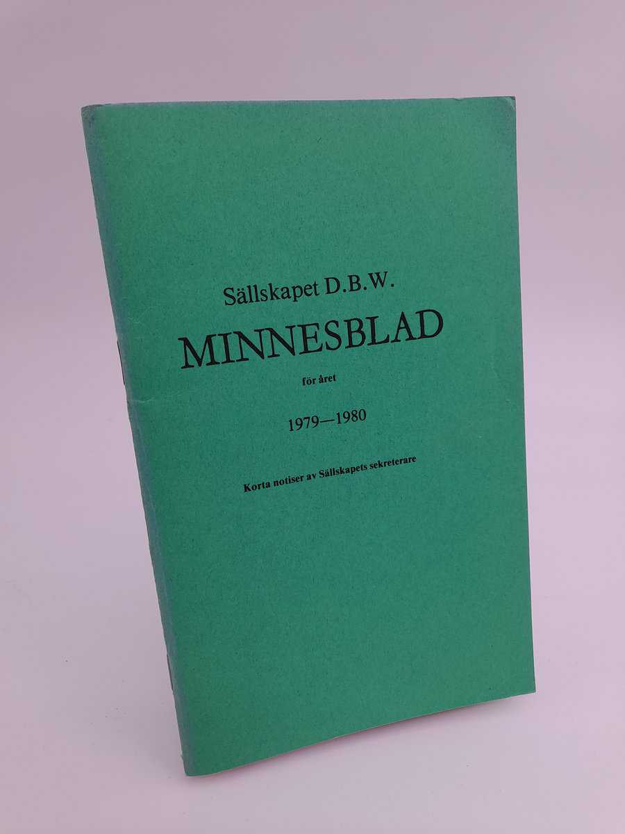 Sällskapet DBW minnesblad : 1979-1980