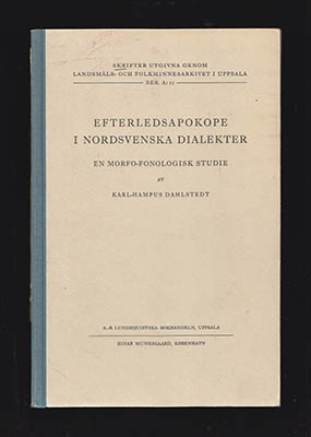 Karl-Hampus Dahlstedt : Efterledsapokope i nordsvenska dialekter