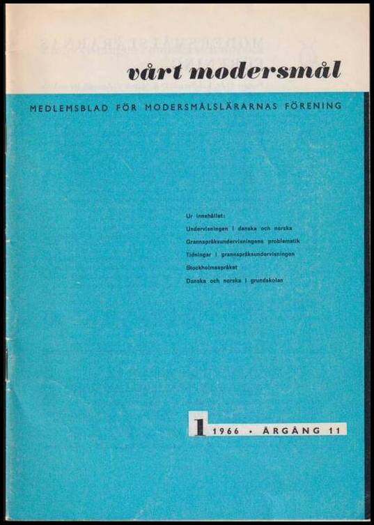 Vårt modersmål : 1966 / 1