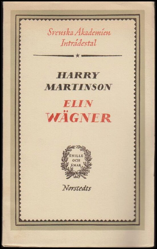 Harry Martinson : Elin Wägner