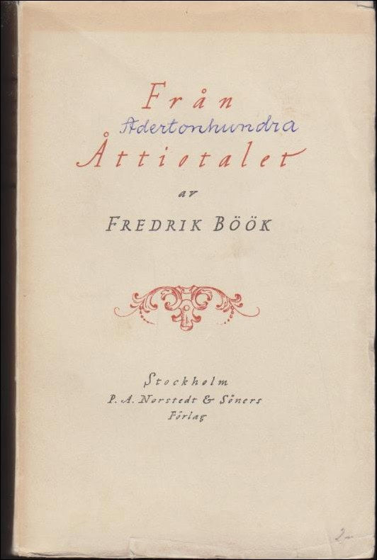 Fredrik Böök : Från åttiotalet