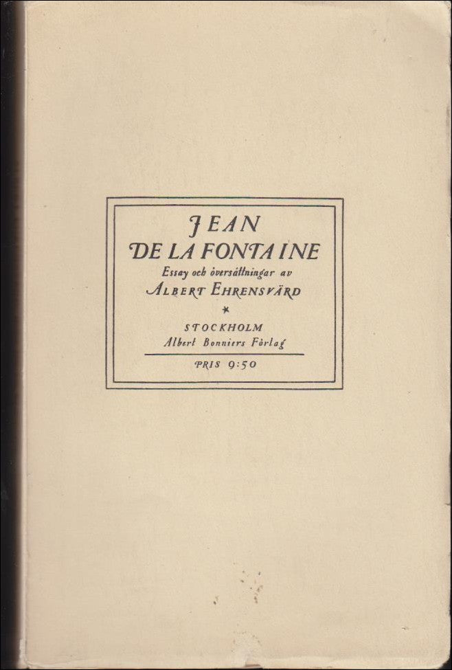 Albert Ehrensvärd : Jean de la Fontaine