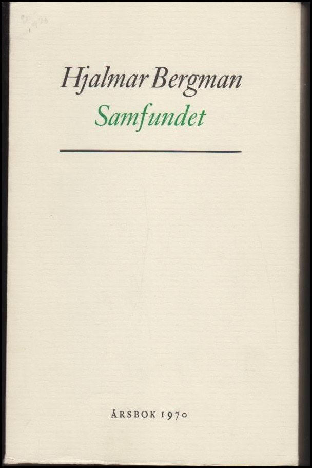 Hjalmar Bergman : Samfundet