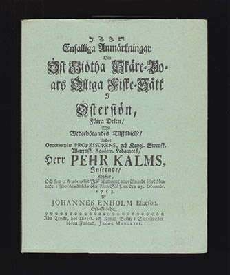 Johan Enholm : Enfalliga anmärkningar