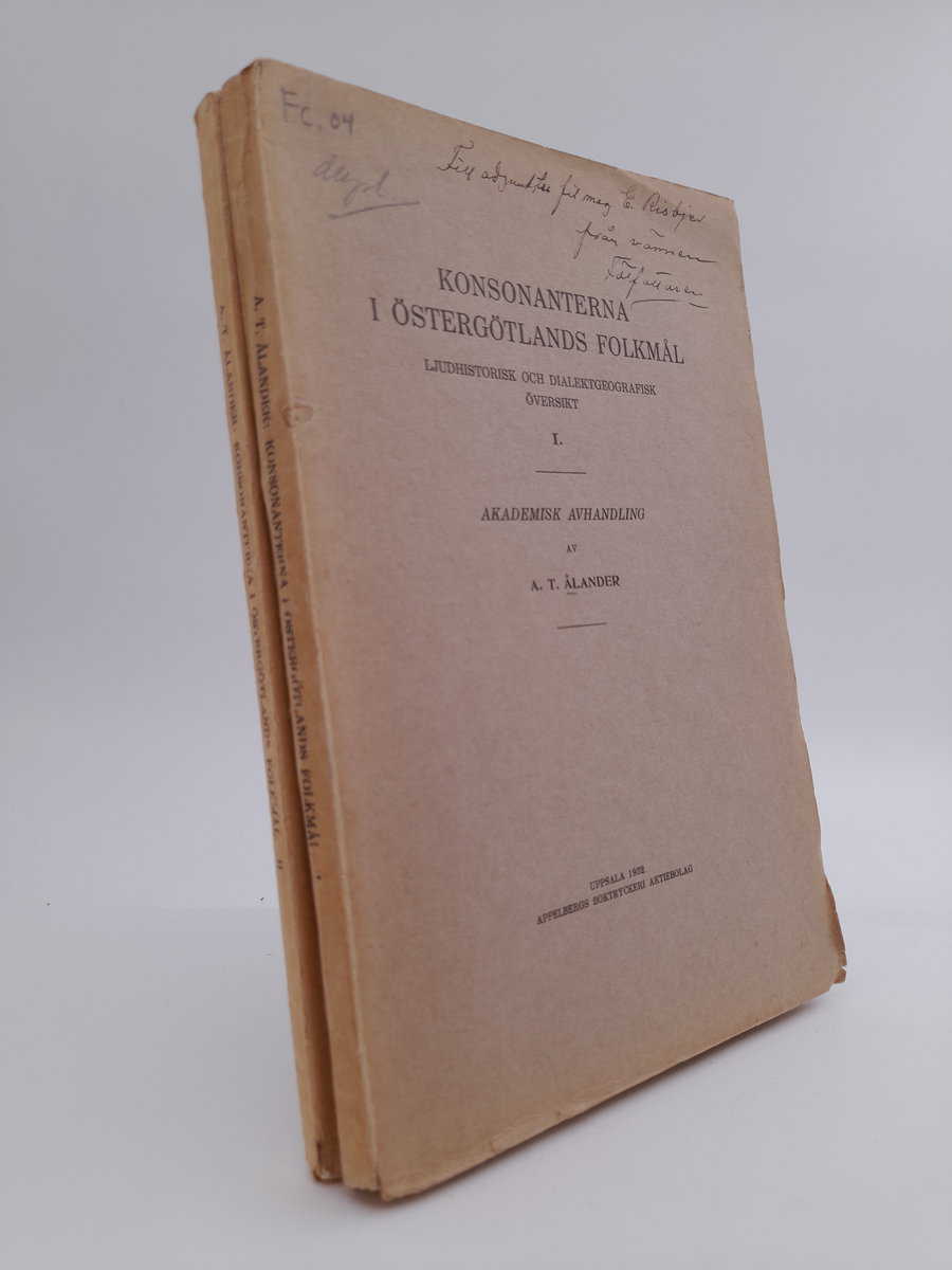 A. T. Ålander : Konsonanterna i Östergötlands folkmål