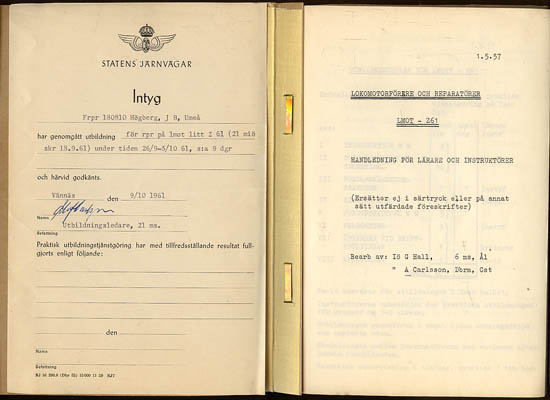 Statens Järnvägar : Lokomotorförare och reparatörer LMOT - Z61