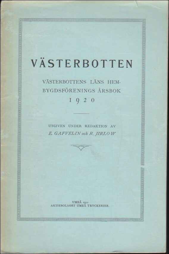 Västerbotten : 1920 / Årsbok