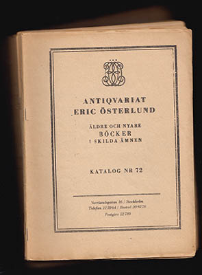 Katalog N:r 22 + 72-95 + 99 samt Bilaga till 76+78-79 och tre Förteckningar