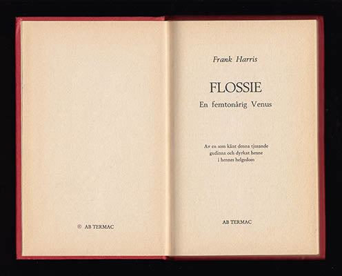 Frank Harris : Flossie En femtonårig Venus