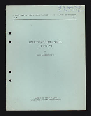 Gunnar Norling : Sveriges befolkning i rutnät