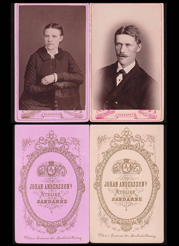 [Ateljéfotografi ; Kabinettfotografi ; 2 st] : Johan Andersson (1845-1896) Sandarne (fotograf)