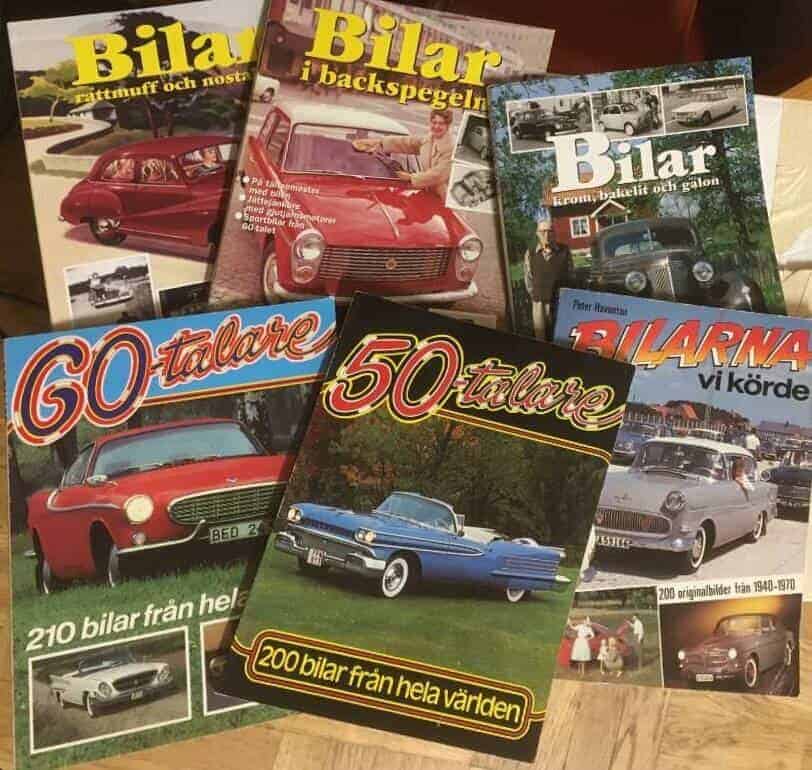 6 tjocka häften om gamla bilar