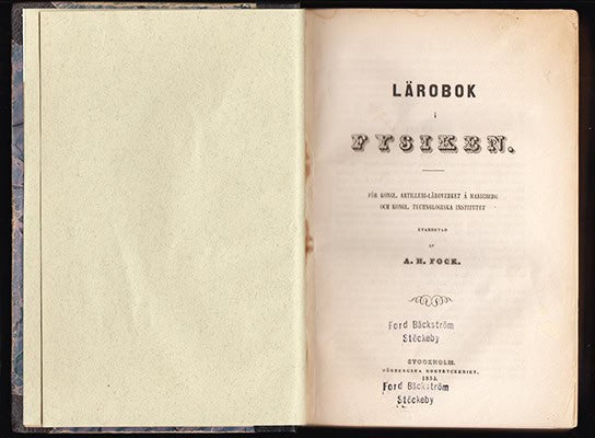 A. H. Fock : Lärobok i fysiken