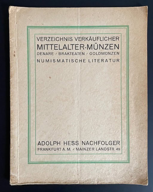 A. H. Nachfolger : Verzeichnis verkäuflicher Mittelalter-Münzen