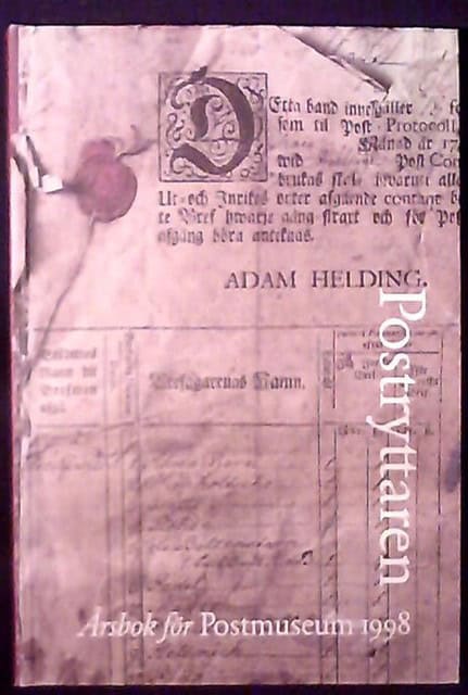 HELDING, ADAM., Redaktion: HAMBERG, ERIK. : Postryttaren Årsbok för Postmuseum 1998